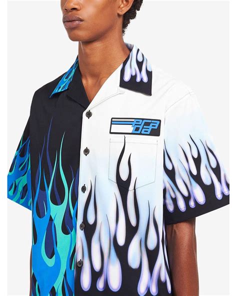 prada blue flame shirt